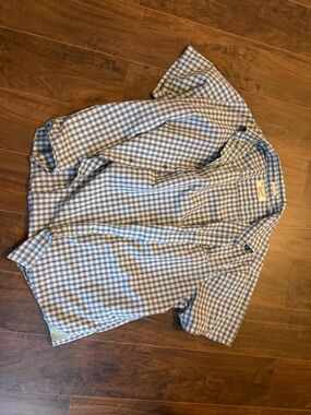 Original Penguin Light Blue and White Gingham Shirt XXL like new